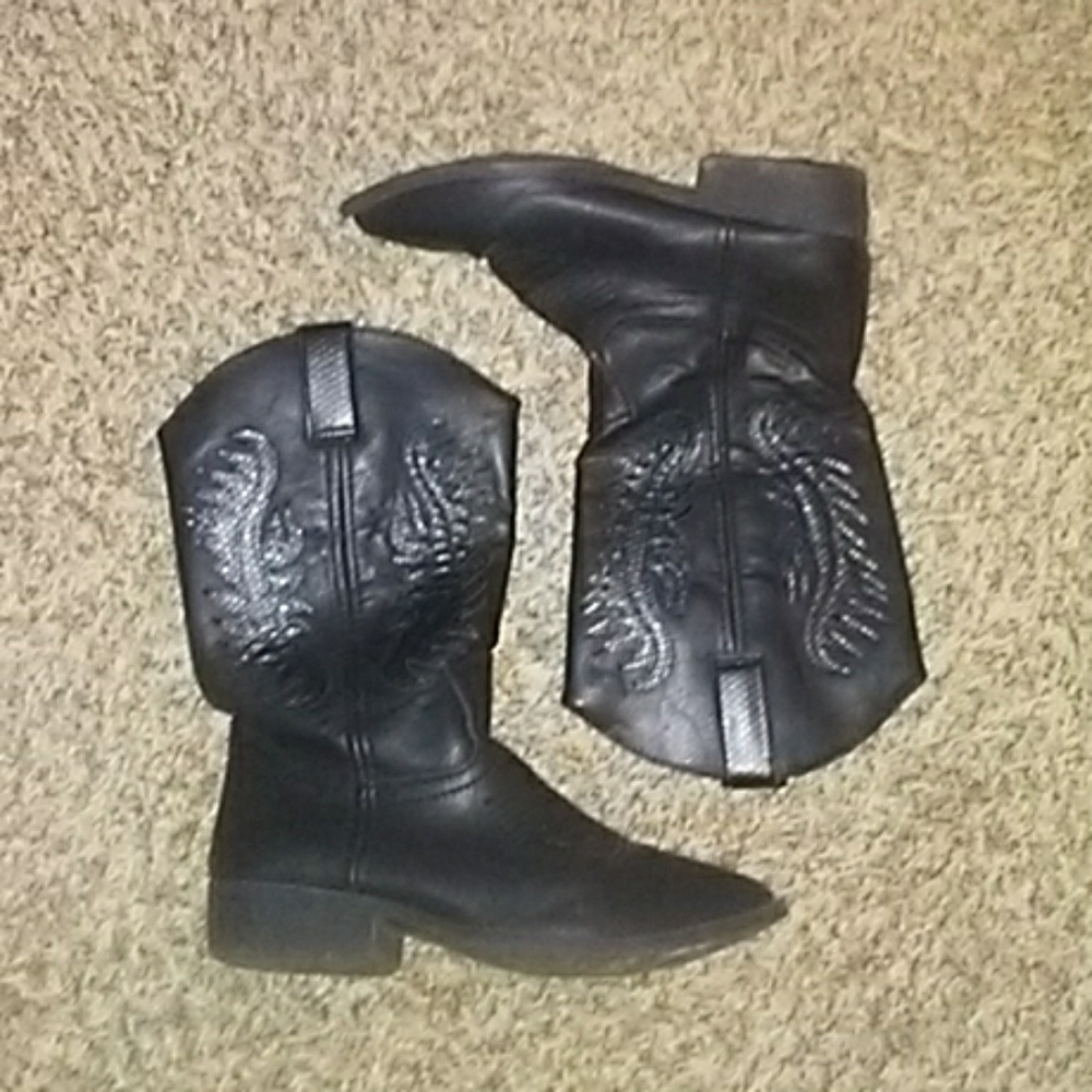 Rampage black cowgirl boots